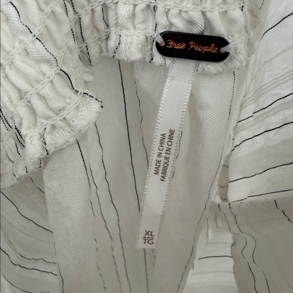 Free People Luna Button Down Pin Stripe Puff Long Sleeve Maxi Top XL - Picture 8 of 12